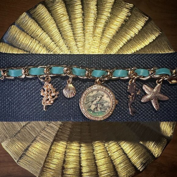 Disney Ariel Charm Bracelet Watch with Ocean Charms – Accutime - Picture 2 of 5